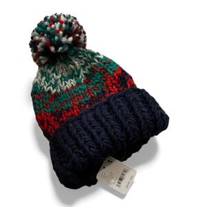 Free People Colorful Knit Pom-Pom Hat